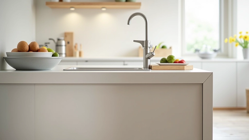 Kitchen counter with varied heights showing standard 36-inch counter alongside 30-34 inch accessible height section with open knee space underneath for wheelchair access