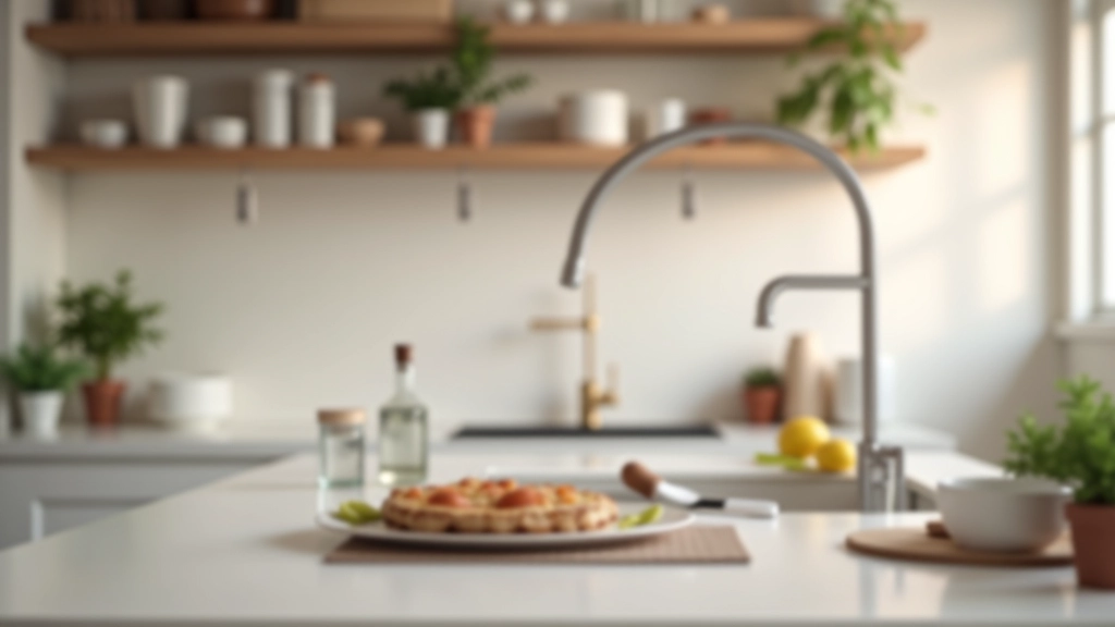 Close-up of accessible kitchen features showing lever-style faucet handles, open shelving, and organized storage containers at eye level
