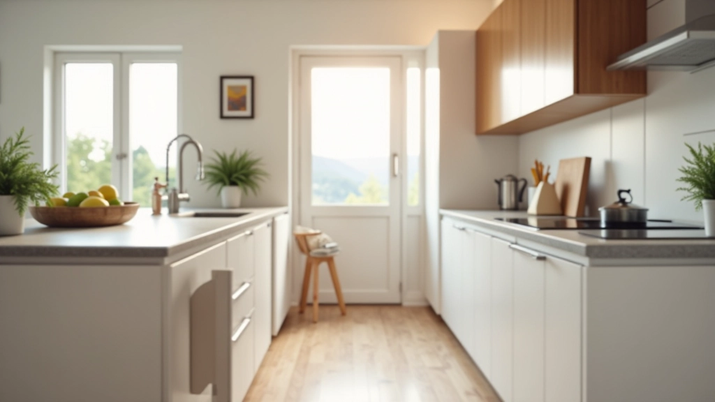 Accessible kitchen with lower counters and pull-out storage
