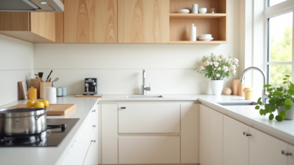 Modern accessible kitchen with lowered counters, open shelving, and ergonomic appliance placement for easy use