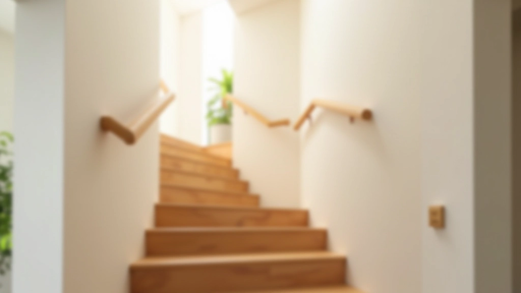 Modern staircase with safety railings and natural lighting in residential home